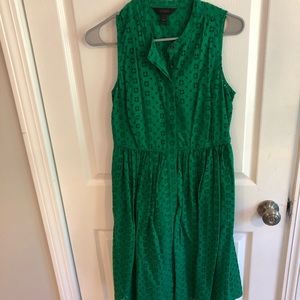 Green lace-detail JCrew dress